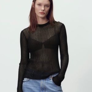 Zara see through black top